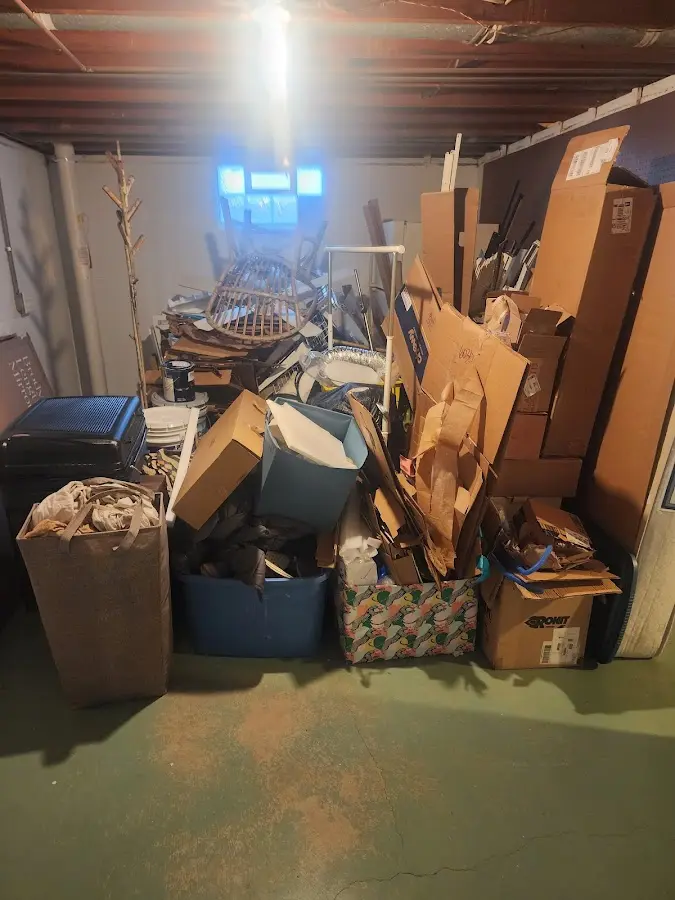 Roll-off dumpster container at job site for 4 Yard Dumpster Rental in Jamesburg